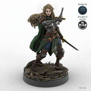 Dual-wielding Female Elf Rogue A