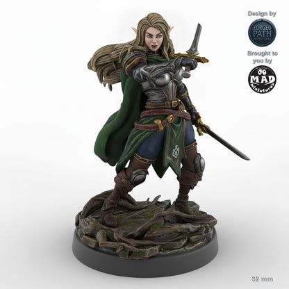Dual-wielding Female Elf Rogue A
