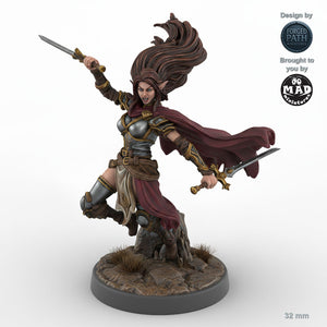 Dual-wielding Female Elf Rogue C