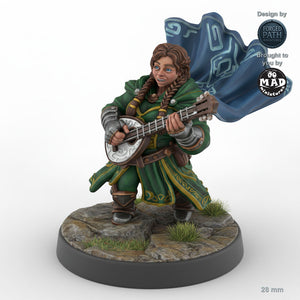 Female Dwarf Bard Lute Player B