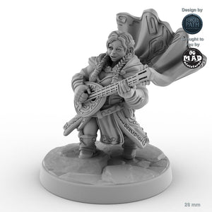 Female Dwarf Bard Lute Player B
