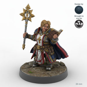 Mace Wielding Female Dwarf Cleric A
