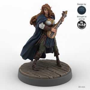Lute-Playing Elven Female Bard A