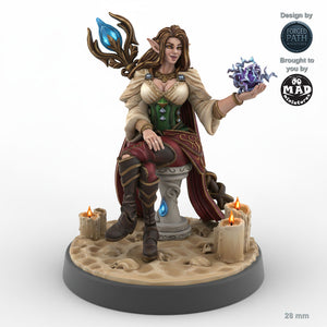 Flame-Wielding Female Elf Mage B