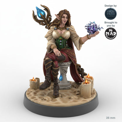 Flame-Wielding Female Elf Mage B