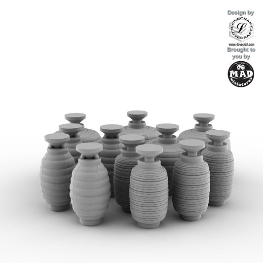 Chōchin Lanterns set for Nippon Saga, designed by Iain Lovecraft and made by Mad Miniatures.