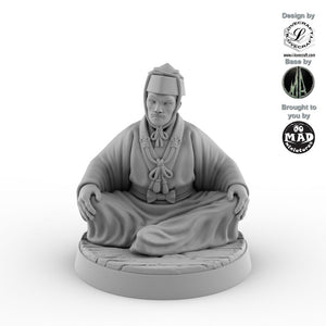 Sitting Noble Man – detailed 32 mm miniature from Iain Lovecraft’s Nippon Saga collection, brought to you by Mad Miniatures