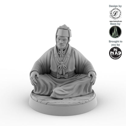 Sitting Noble Man – detailed 32 mm miniature from Iain Lovecraft’s Nippon Saga collection, brought to you by Mad Miniatures