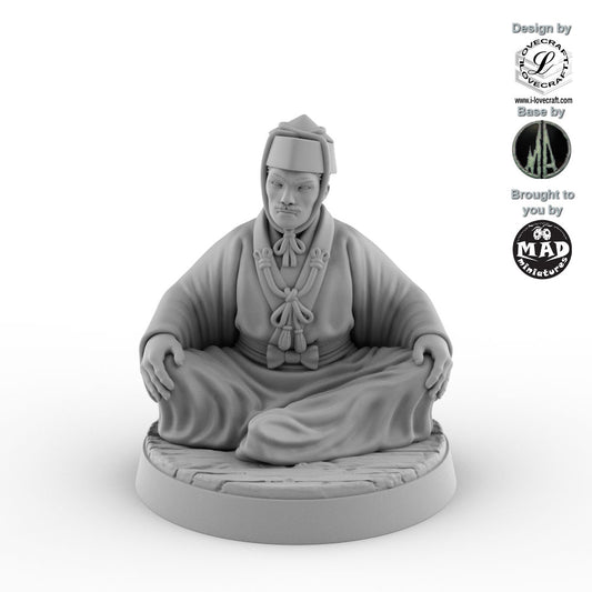 Sitting Noble Man – detailed 32 mm miniature from Iain Lovecraft’s Nippon Saga collection, brought to you by Mad Miniatures