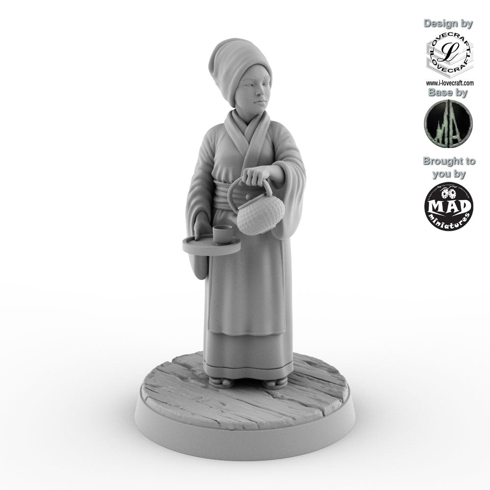 Tea Vendor – detailed 32 mm miniature from Iain Lovecraft’s Nippon Saga collection brought to you by Mad Miniatures