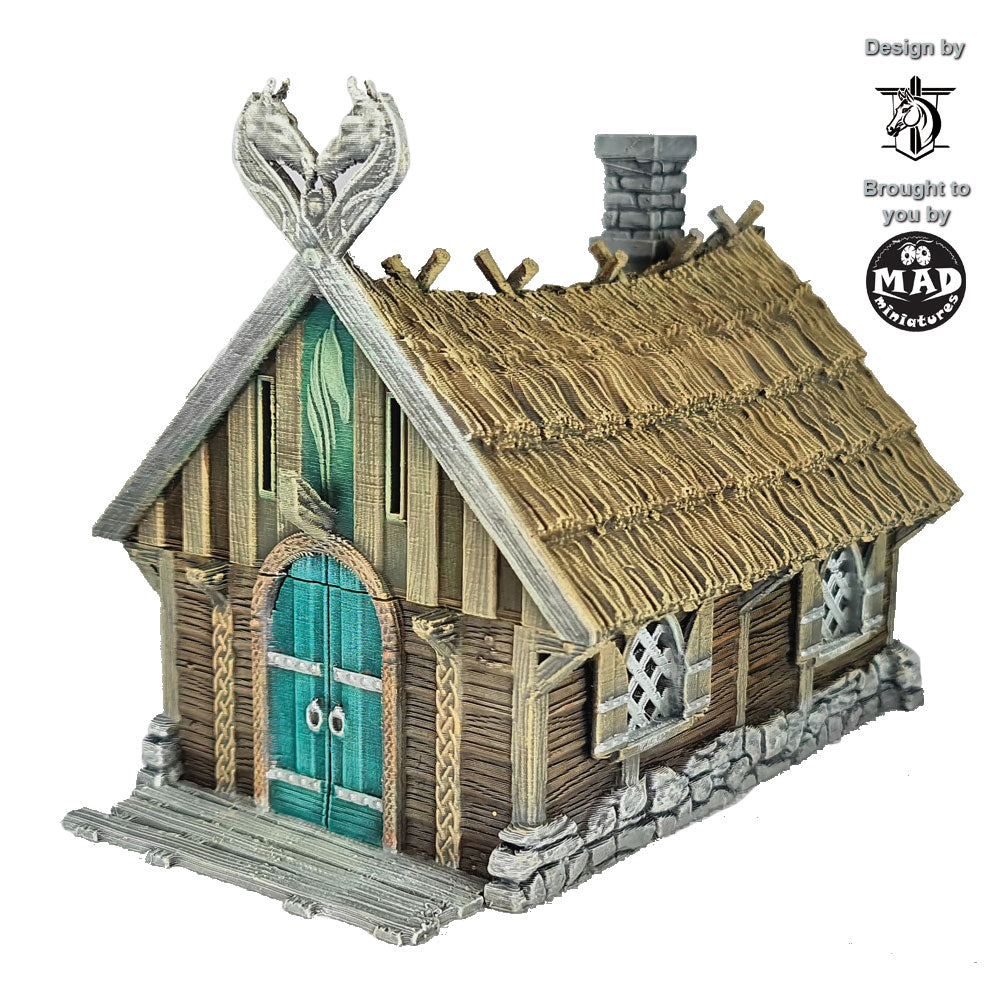 Horseheim Huntsman House 28 mm – designed by David Lann, 3D-printed by Mad Miniatures in Brisbane