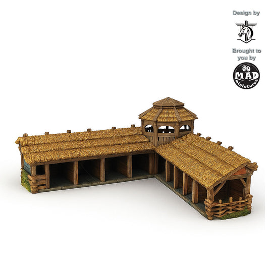 Horseheim Great Stable – 28 mm terrain designed by David Lann and printed by Mad Miniatures