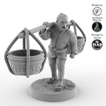 28 mm Japanese water vendor miniature carrying baskets, Iain Lovecraft