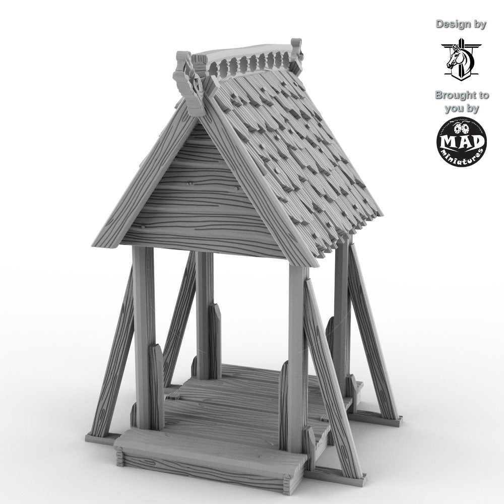 28 mm Horseheim Lych Gate with timber roof and raised platform