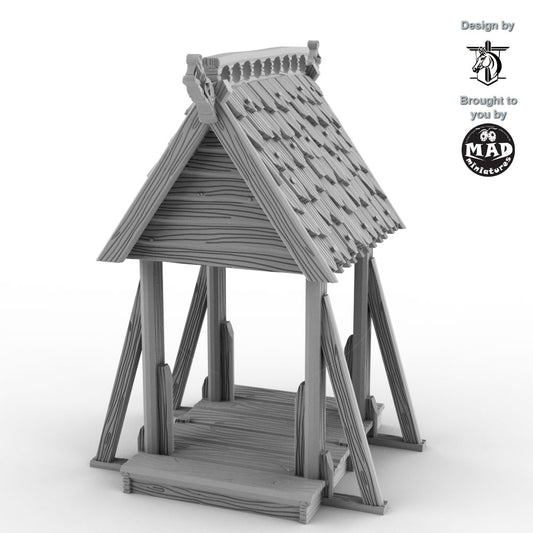 28 mm Horseheim Lych Gate with timber roof and raised platform
