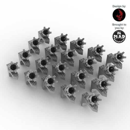 Set of 20 Helwick LED-ready brazier torches for 32mm terrain by TERRABLOKS