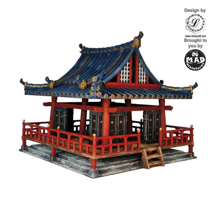 Buddha Temple miniature terrain building for Nippon Saga by Mad Miniatures and Iain Lovecraft