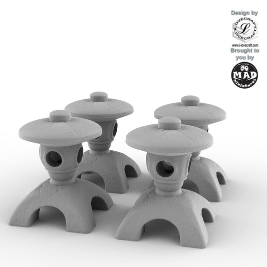 Zen Lanterns from Nippon Saga by Iain Lovecraft – tabletop garden terrain set of 4.