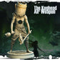Keghead miniature from Mad Miniatures, designed by Monolith Arts for the Cursed Waters campaign, featuring a cursed pirate with a barrel fused to his head, a gaping bullet hole in his chest, armed with a torch and broken bottle.