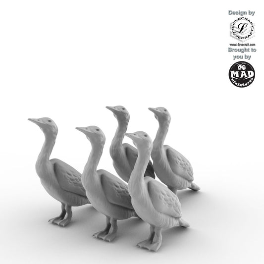 Cormorant Set from Nippon Saga – five detailed 28 mm bird miniatures designed by Iain Lovecraft, ideal for river and fishing scenes by Mad Miniatures.