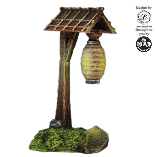 Japanese garden lanterns set of 2 from Nippon Saga, designed by Iain Lovecraft, printed by Mad Miniatures