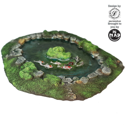 Large Pond with koi fish – Nippon Saga terrain by Iain Lovecraft, made by Mad Miniatures