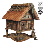 Traditional raised rice storage building with removable roof from the Nippon Saga collection by Mad Miniatures