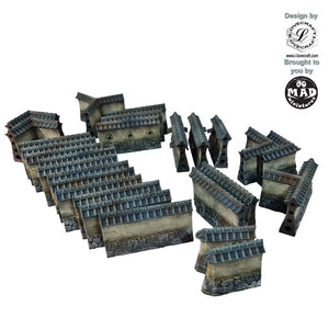 Nippon Saga Wall Set by Iain Lovecraft – Modular Edo-period walls for tabletop gaming, perfect for Test of Honour and historical dioramas.