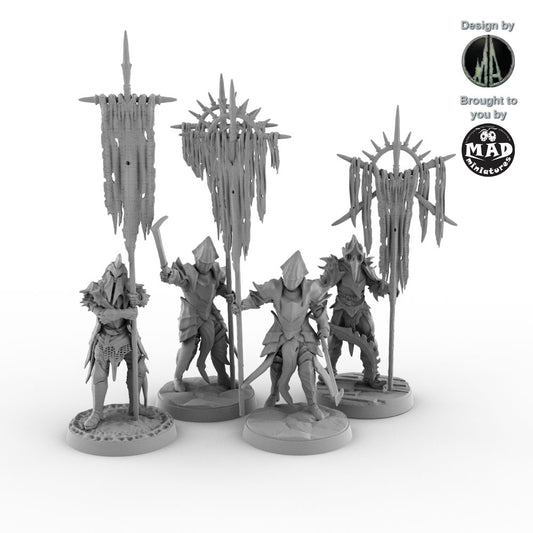 Mad Miniatures Orc Banner Bearers – Army of Chaos 32mm miniatures by Monolith Arts