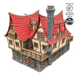 Red Roc Tavern fantasy tabletop building with playable interiors by Mad Miniatures