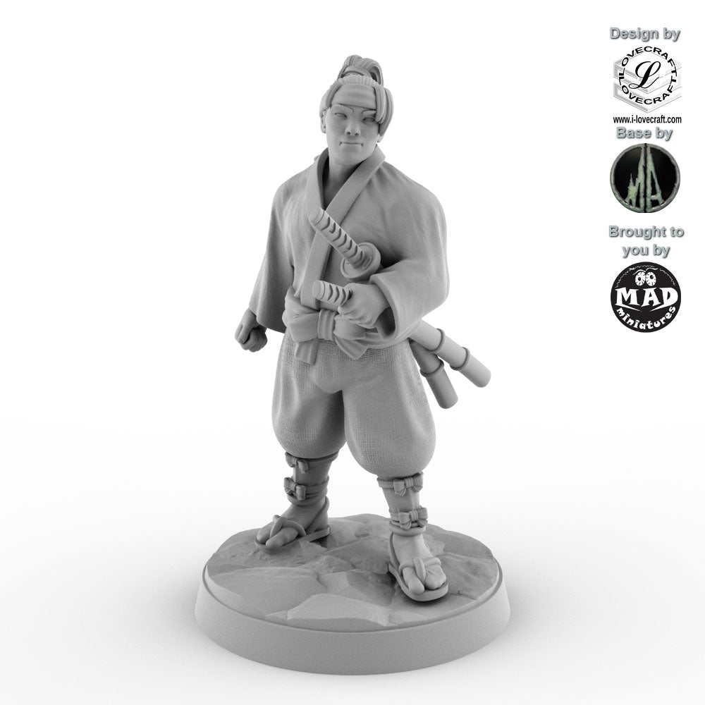 Miyamoto Musashi miniature from Nippon Saga by Iain Lovecraft, produced by Mad Miniatures