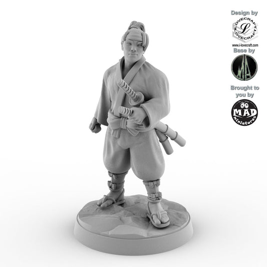 Miyamoto Musashi miniature from Nippon Saga by Iain Lovecraft, produced by Mad Miniatures