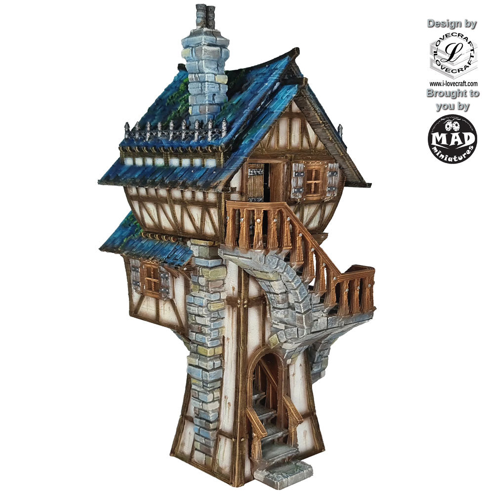 The Frost Redwood House terrain by Iain Lovecraft, produced by Mad Miniatures