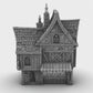 Turntable video showcasing the rendered Merchant's House terrain piece from all angles, highlighting its detailed medieval architecture and design